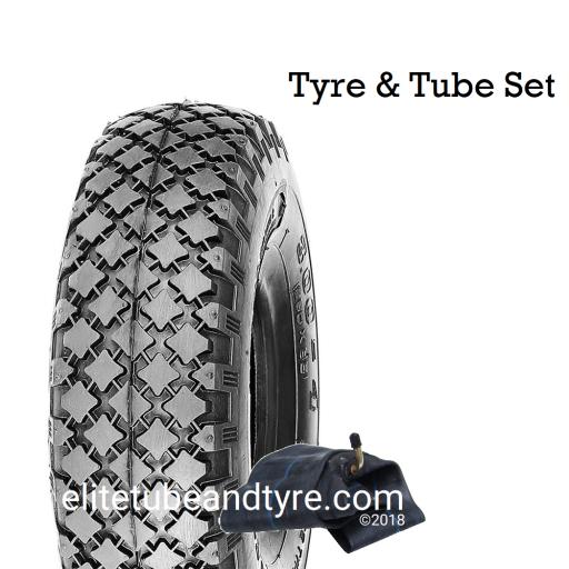 4.00-4 4ply Duro HF-210 Block Tread Tyre & Tube
